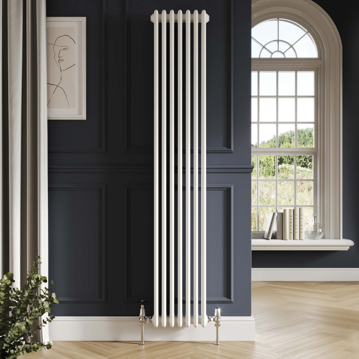Vertical 3 Column Designer Radiator – 1800 X 425 - White