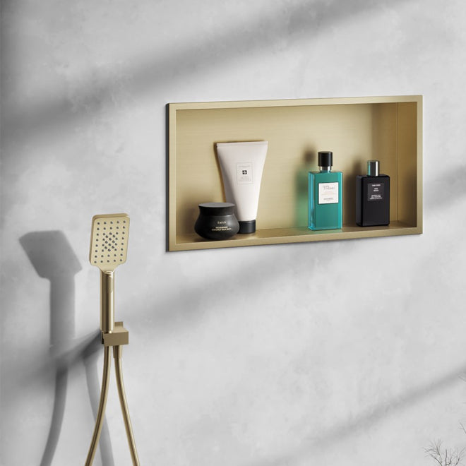 Inset Shower Niche 600x300mm Brushed Brass