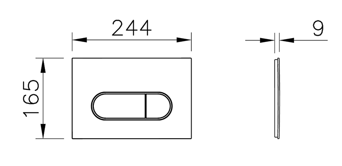VitrA Loop Round Dual Flush Plate - Matt Black - 740-2211