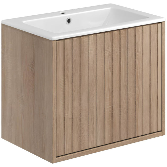 Alfreda 600mm Sonoma Oak Wall Hung Vanity Unit