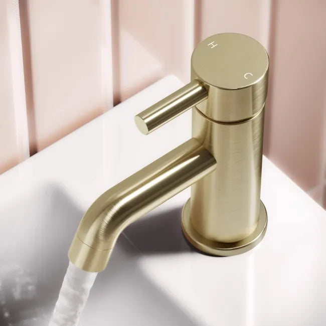 River Brushed Brass Basin Mixer Tap