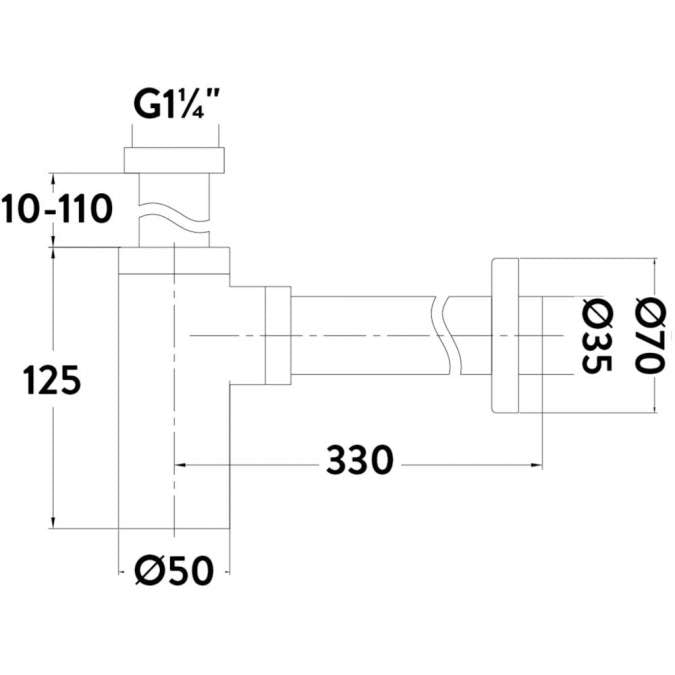 Matt Black Square Bottle Trap