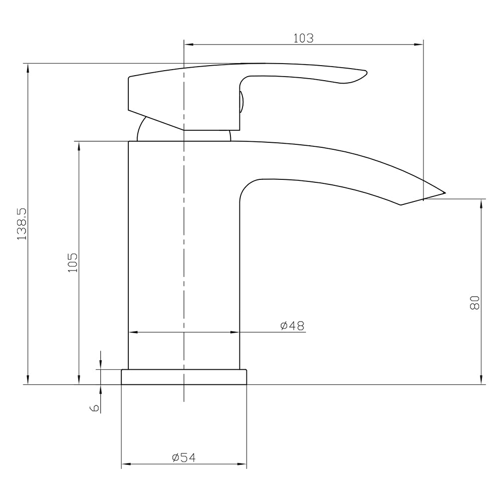 Belantia Mono Basin Mixer Tap Matt Black Inc Waste