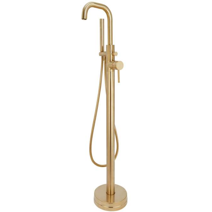 Apres Brushed Brass Freestanding Bath Shower Mixer Tap