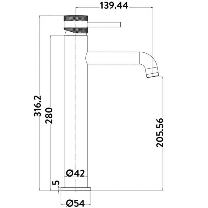 Apres Brushed Bronze Tall Mono Basin Mixer Tap