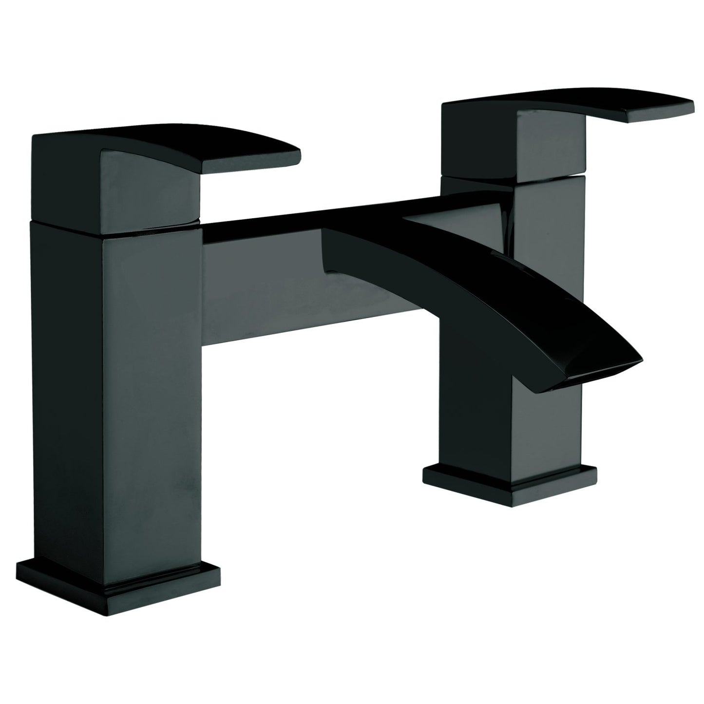 Modern Bathroom Suite Black Shower Screen, Matt Black Shower Kit, Bath Filler Basin Tap Set & Wastes