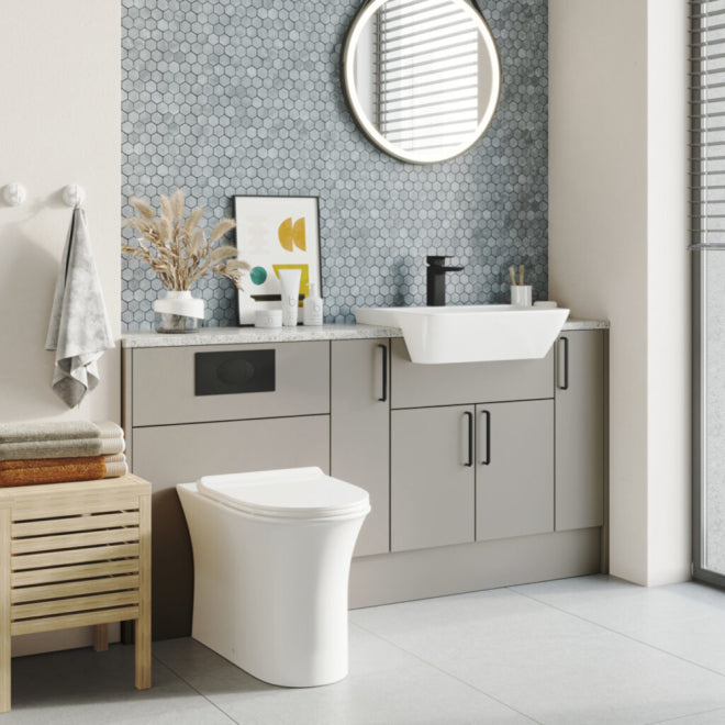 Deia Rimless Comfort Height Back to Wall Pan and Soft Close Seat