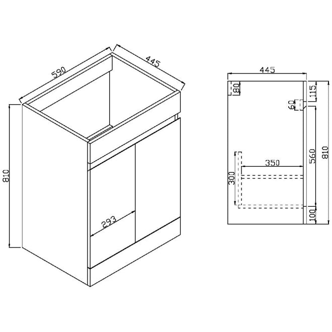 World 600 Matt Anthracite Square Vanity Unit Inc Basin