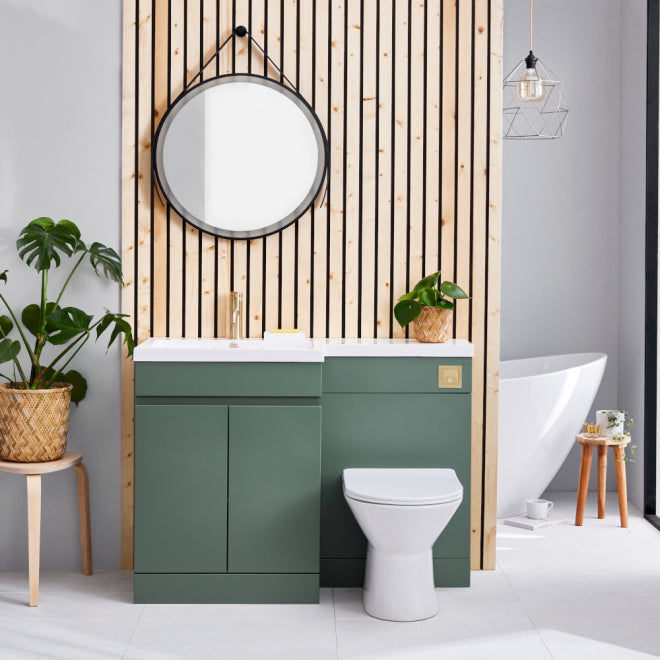 Kingdom 1100 Sage Green Bathroom Furniture Set