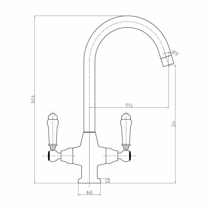 Traditional Kitchen Mixer Tap - Chrome