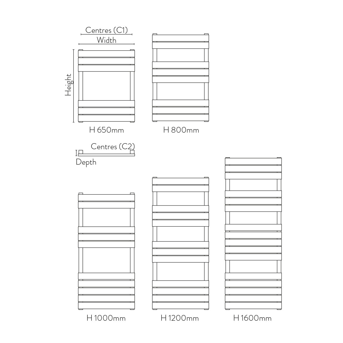 Leaf 450mm x 800mm Black Designer Towel Radiator