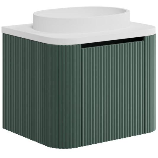 Line Curve Reed Green 600mm Wall Hung Basin Vanity Unit