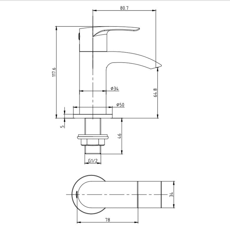Belantia Chrome Basin Taps (Pair) Hot and Cold Separates