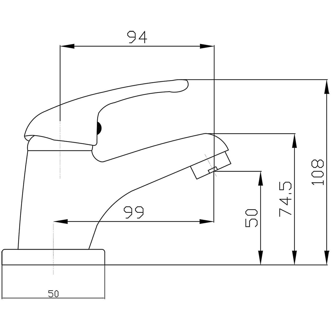 Matt Black Bathroom Basin Tap Single Lever Mono Mixer Tap