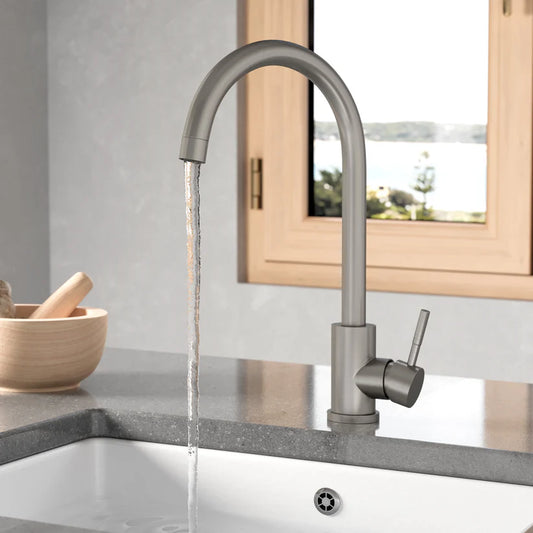 Bronx Brushed Stainless Steel Kitchen Mixer Tap