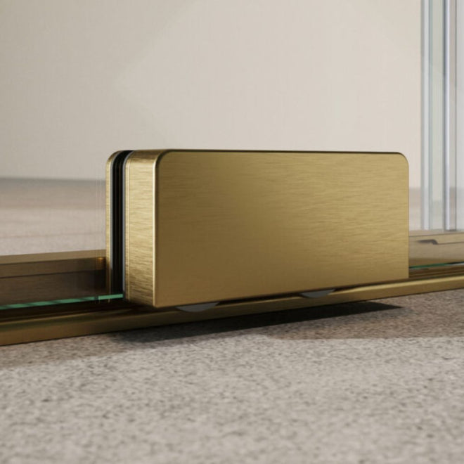 Movement 1400mm Sliding Shower Door in Brushed Brass