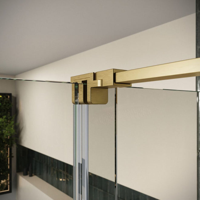Movement 1400mm Sliding Shower Door in Brushed Brass
