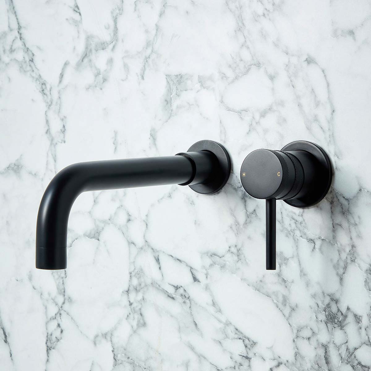 Apres Wall Mounted Basin & Bath Tap Matt Black