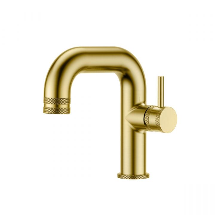 Apres Brushed Brass Side Lever Basin Mono Tap