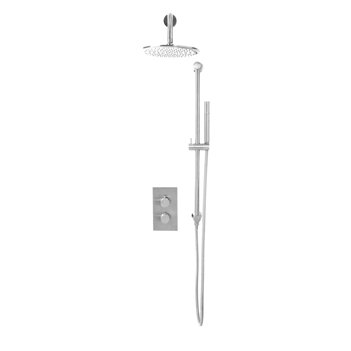 Apres Chrome Shower Kit Round Handle - Head & Handset Riser Kit