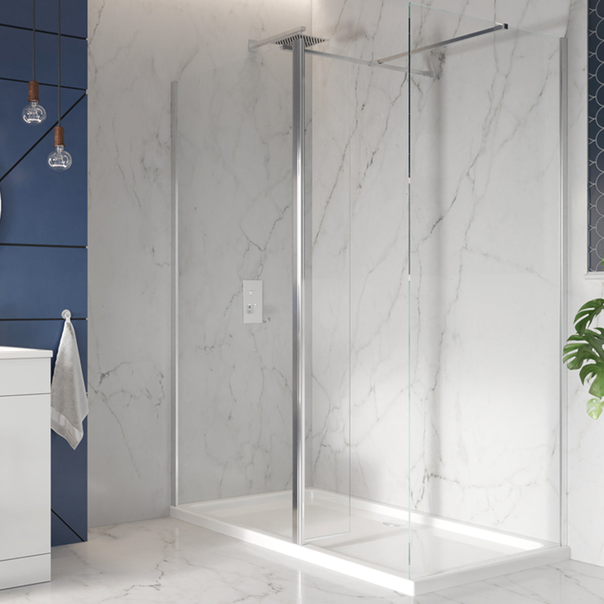 Flipper Panel Clear Glass Chrome Profile