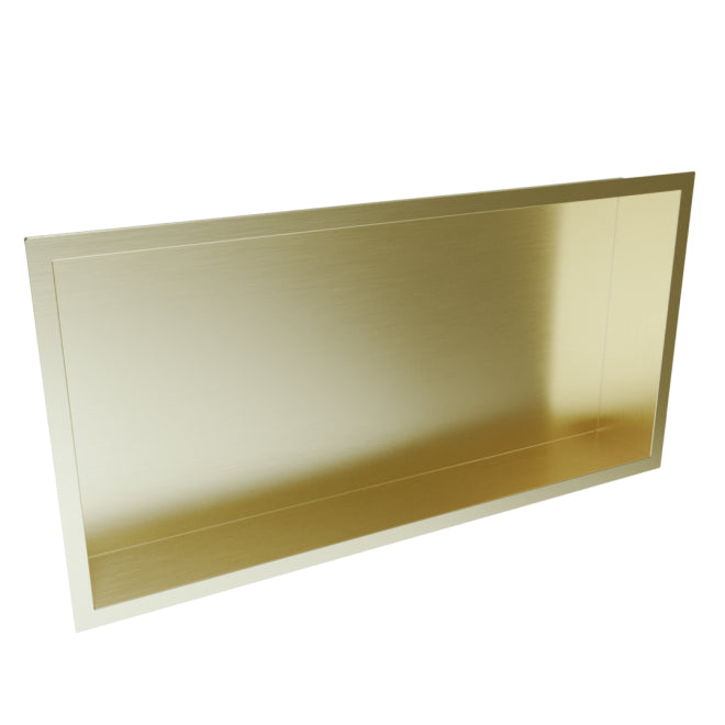 Inset Shower Niche 600x300mm Brushed Brass