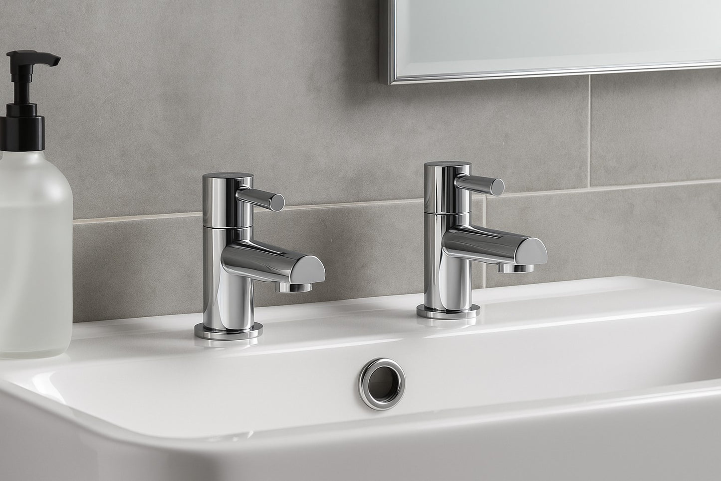 Enfield Chrome Basin Taps (PAIR) Hot and Cold Separates