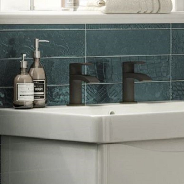 Belantia Matt Black Basin Taps (Pair) Hot and Cold Separates