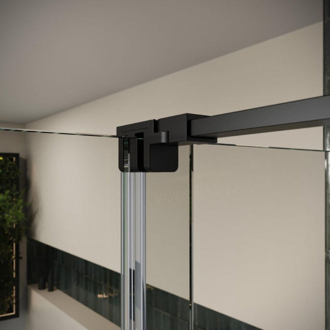 Scudo Momentum 1400mm Sliding Shower Door in Matt Black