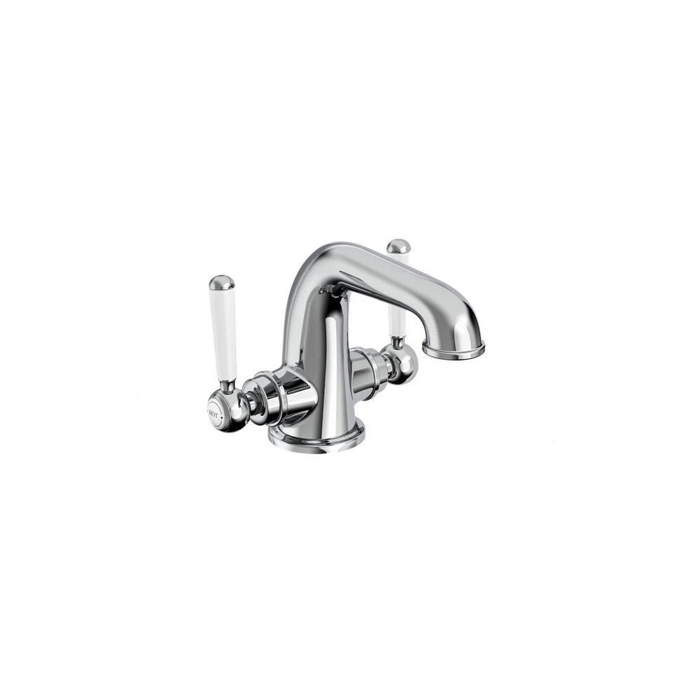 Tavistock Lansdown Twin Handle Basin Mixer with Click Waste - Chrome - TLD11