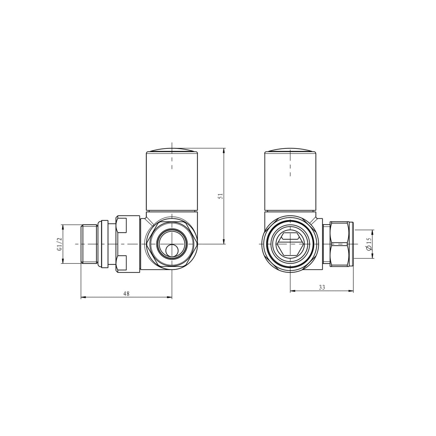 Double Corner Radiator Valves