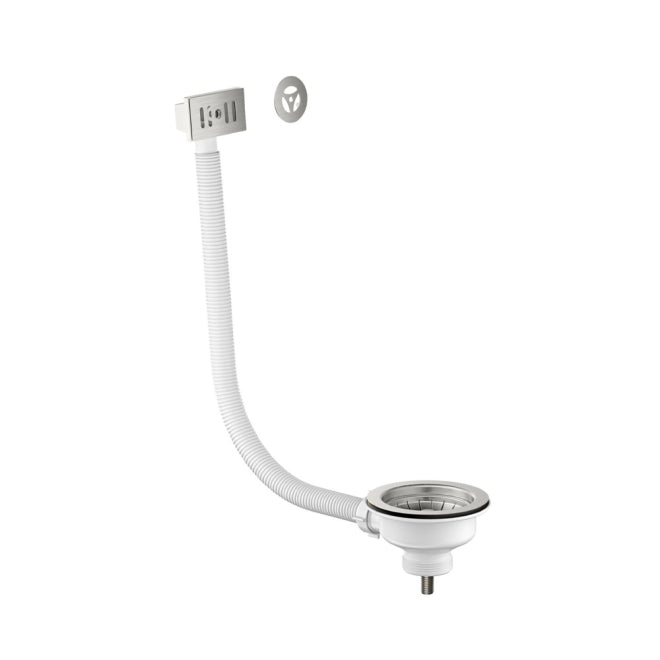 Bronx Stainless Steel Mono Kitchen Tap with Waste and Overflow Covers