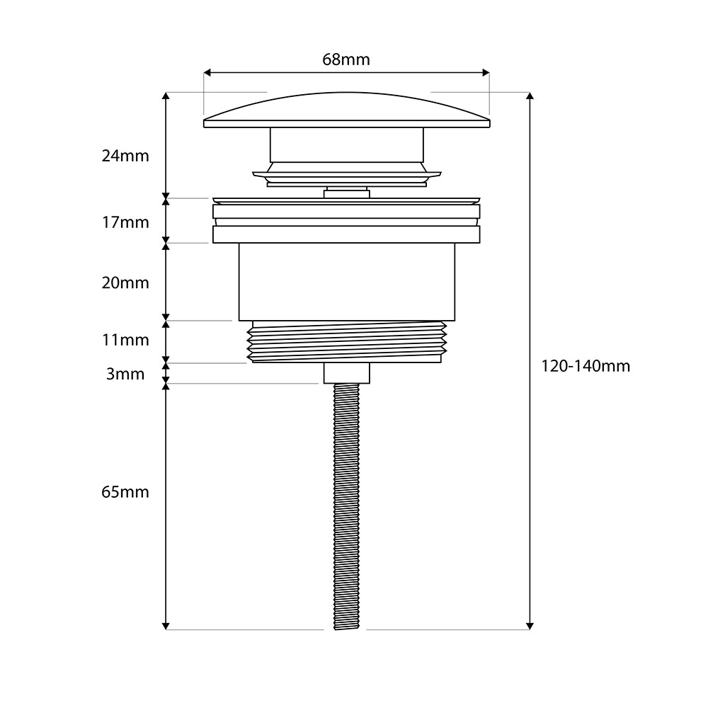 Gunmetal Universal Basin Waste (Slotted or Un-Slotted)