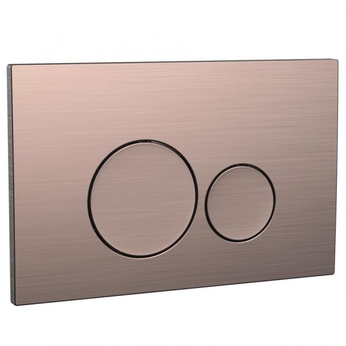 Round Brushed Bronze Dual Flush Button