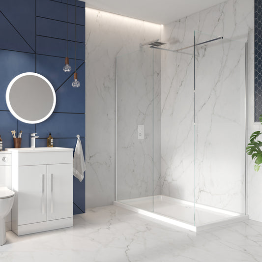 Waltham 900mm Wet Room Panel 2m High 8mm Glass