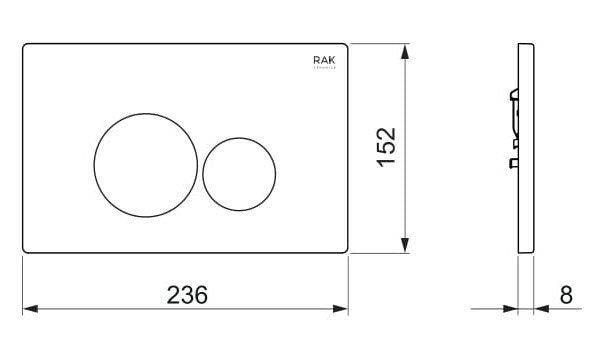 RAK Ecofix Matt Greige Dual Flush Plate with Round Buttons