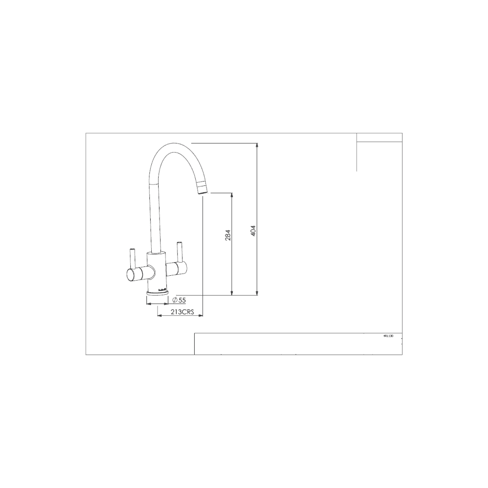 Genta Dual Lever Brushed Nickel Kitchen Mixer Tap