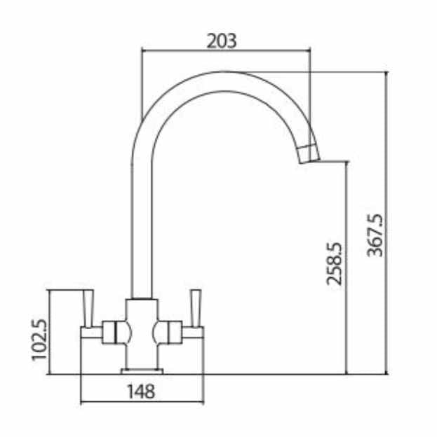 Jamaica Monobloc Kitchen Mixer Tap - Chrome