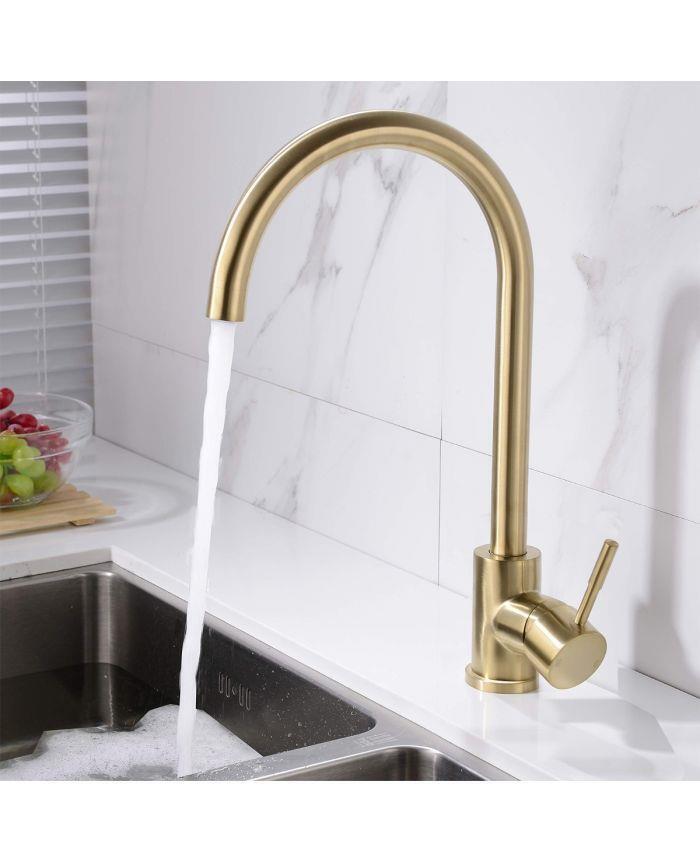 Bronx Monobloc Kitchen Mixer Tap Brushed Brass