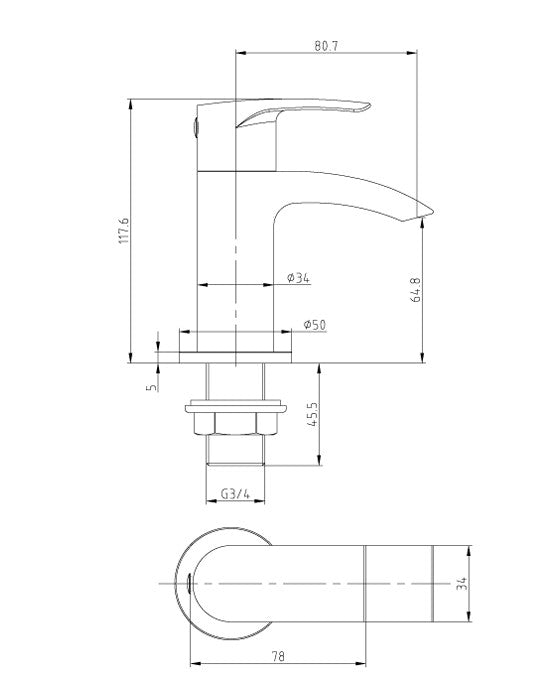 Belantia Matt Black Bath Taps (Pair) Hot and Cold Separates