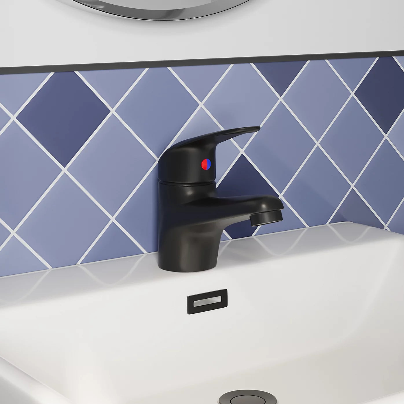 Matt Black Bathroom Basin Tap Single Lever Mono Mixer Tap