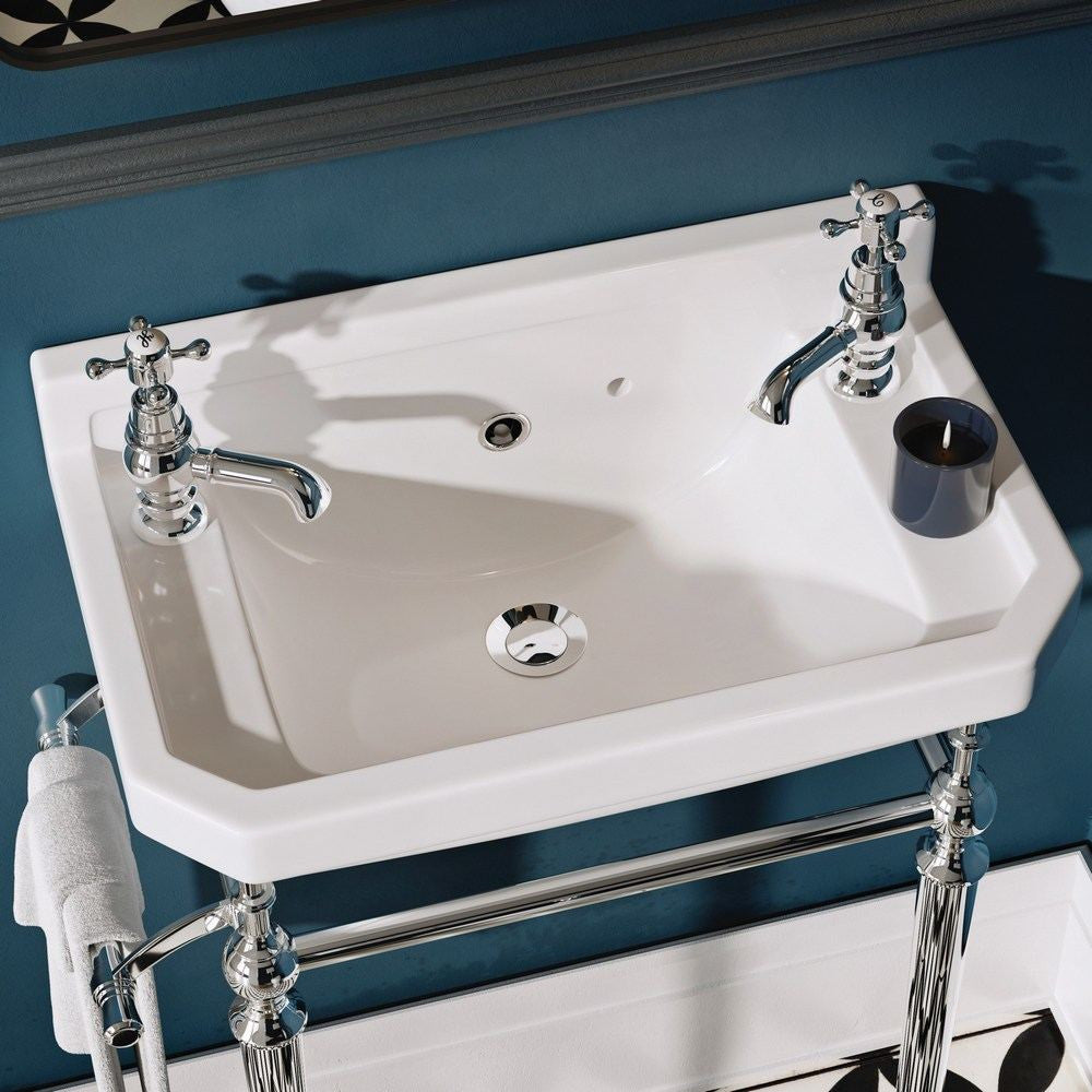 Harrogate Basin with Washstand 515mm Wide - 2 Tap Hole