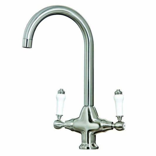 Knaresborough Traditional Kitchen Mixer Tap - Brushed Nickel