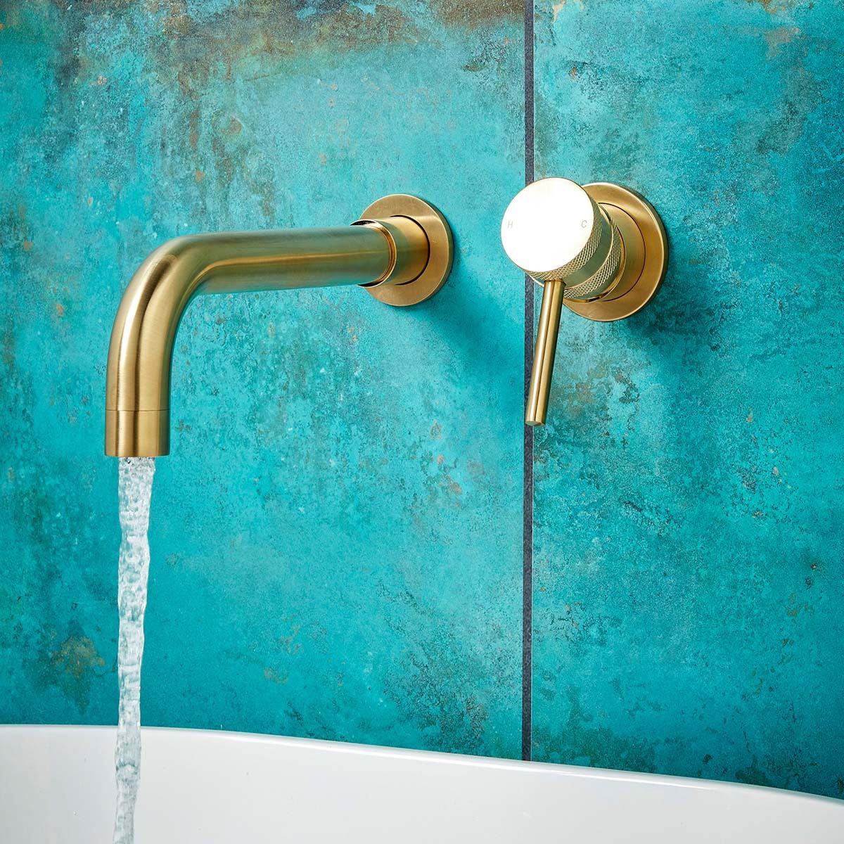 Apres Wall Mounted Basin or Bath Tap Brushed Brass