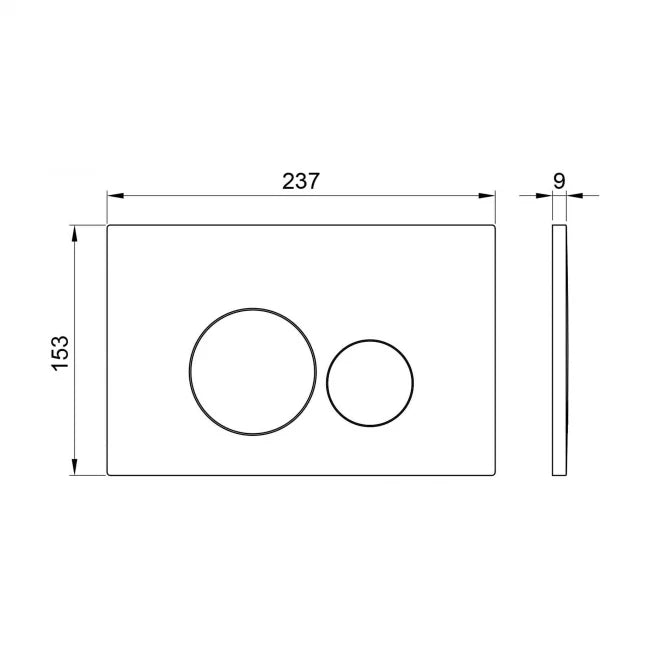 Round Gunmetal Dual Flush Button
