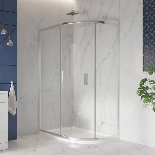 SL8 1000mm x 800mm Single Door Offset Quadrant Shower Enclosure 8mm