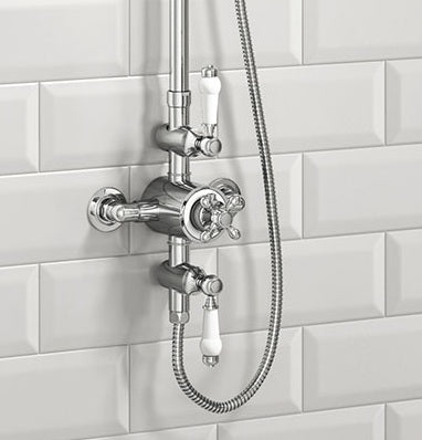 DelYork Traditional Dual Head Exposed Thermostatic Shower Valve