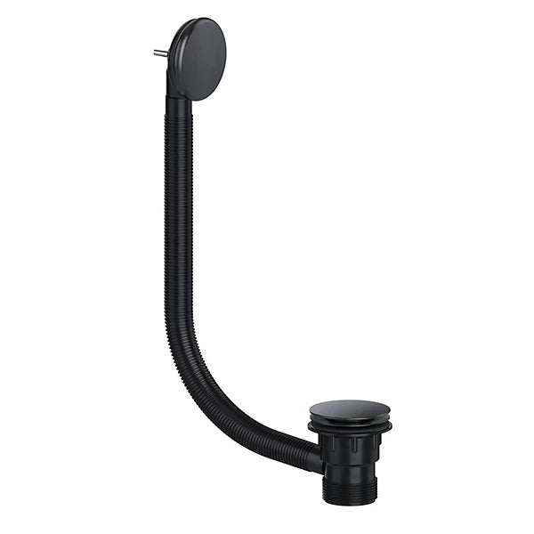 Matt Black Square Thermostatic Overhead Shower Kit with Basin Tap + Wastes