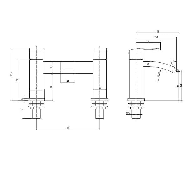 Matt Black Square Thermostatic Overhead Shower Kit with Basin Tap + Wastes