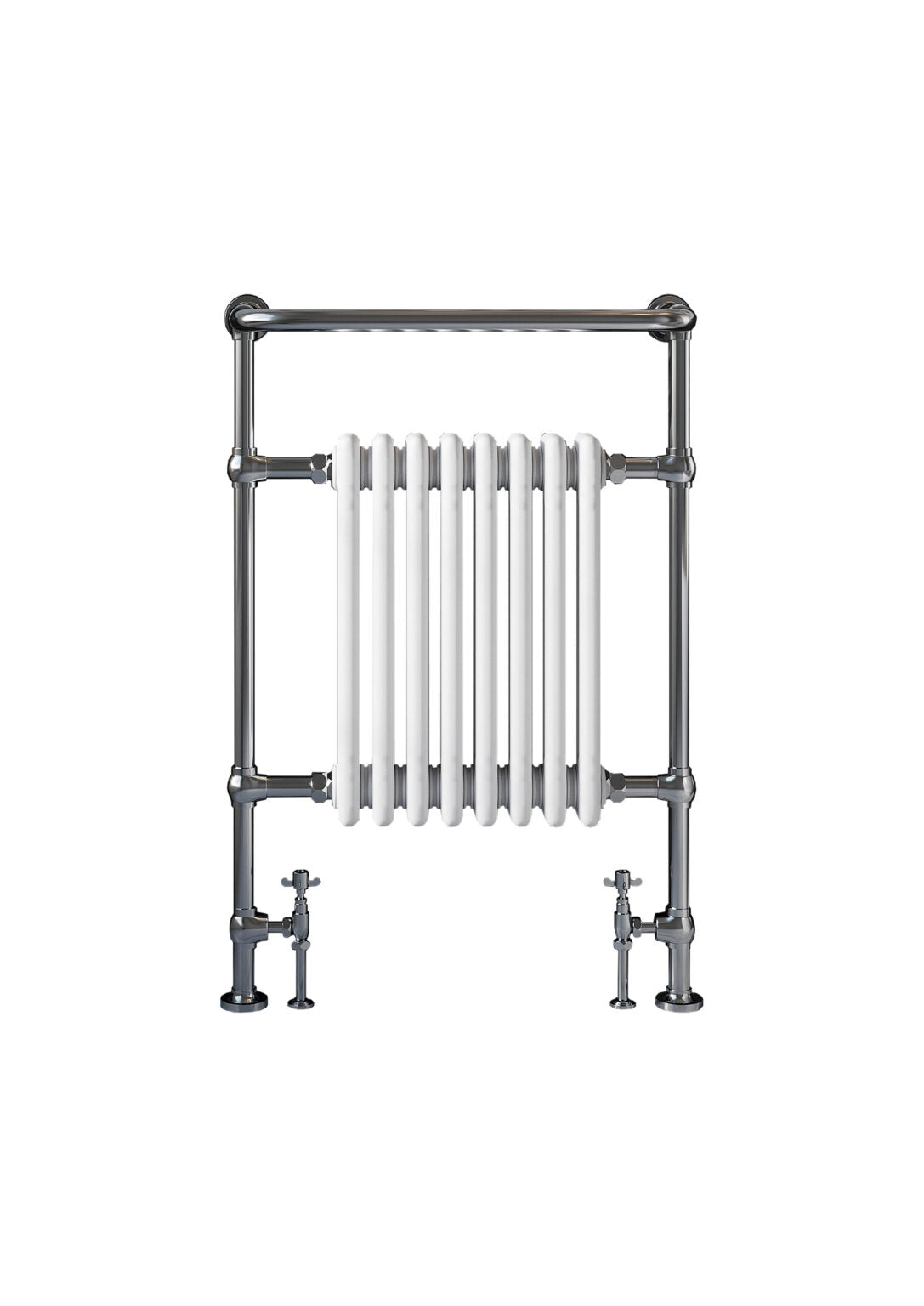 Knaresborough 8 Column Traditional Towel Warmer 952 x 659mm - Chrome/White